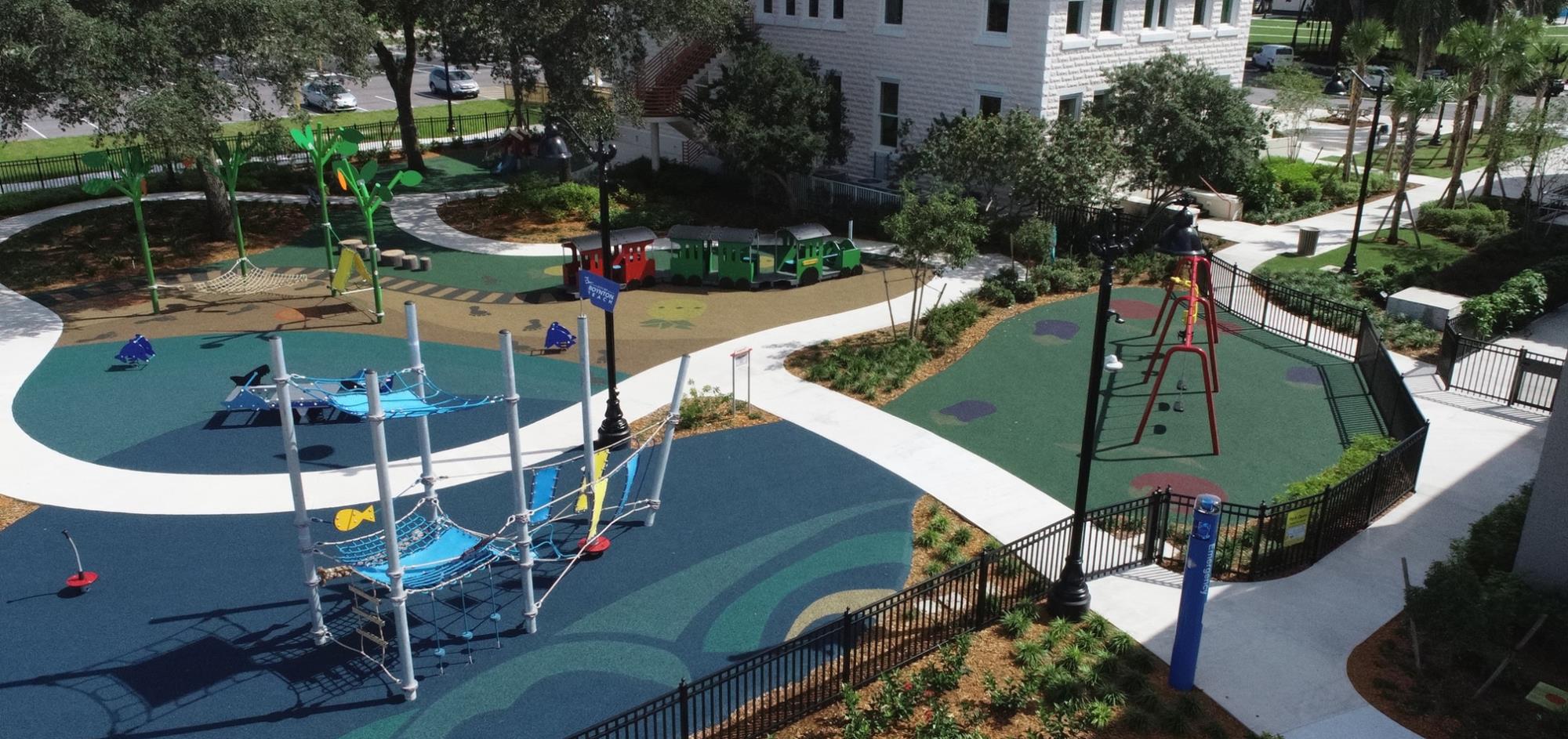 Playground equipment behind School House Museum