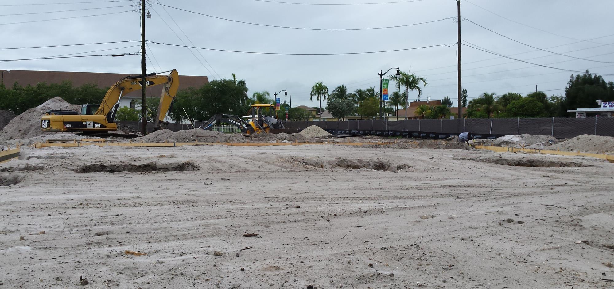 Before Picture of an empty lot for the future site of Family Dollar