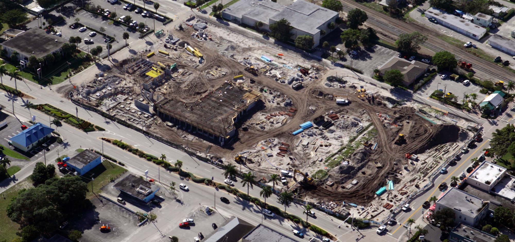 Aerial Shot of the 500 Ocean Development Construction Site