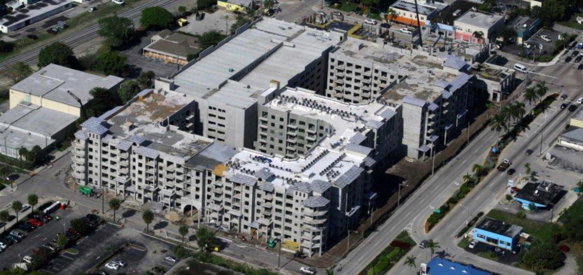 Aerial Shot of the 500 Ocean Development Construction at the Completion of the Project