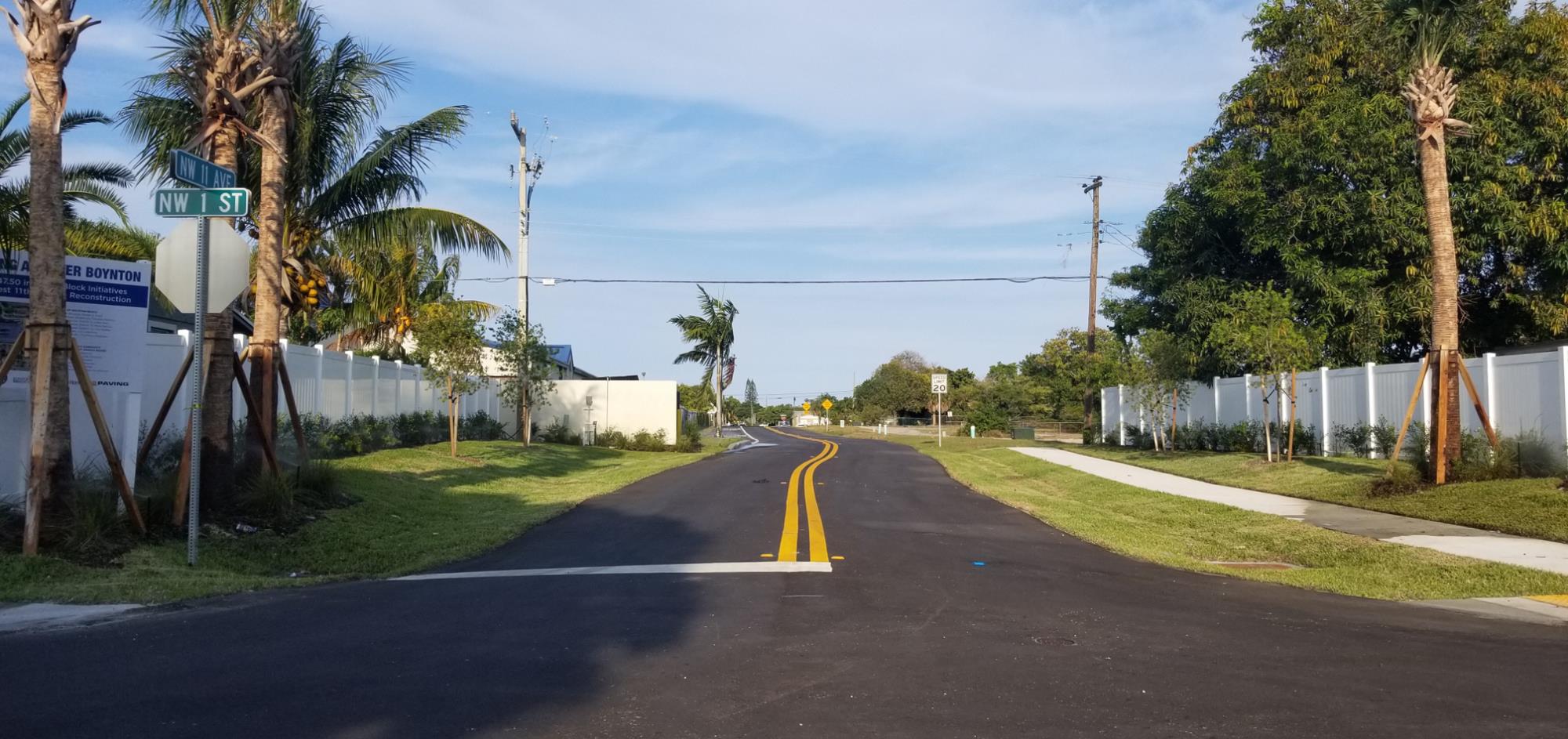 After Photo of newly paved roadway for Model Block Project